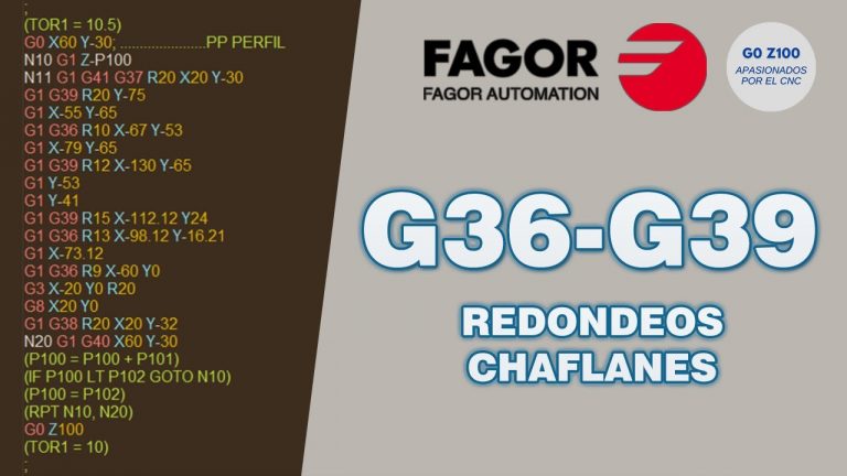 G36 y G39 - Redondeos y Chaflanes CNC